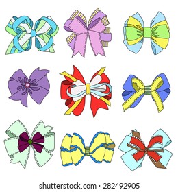  		Bow ribbon set. Vector illustration.