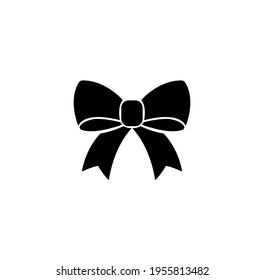 Bow, ribbon simple thin line icon vector illustration