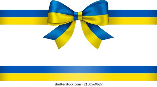 bow and ribbon with ukraine flag colors. blue and yellow bow with ribbon