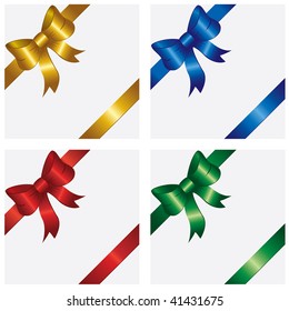 Bow and ribbon wrapping paper sheet, illustration
