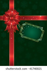 Bow and ribbon wrapping paper sheet, illustration