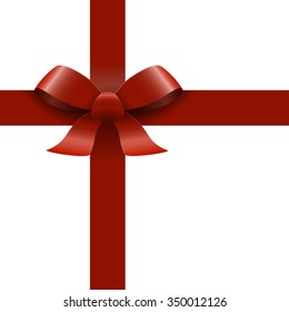 Bow with ribbons colored red isolated on white background