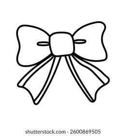 Bow and ribbons. Bow for gift wrapping for birthday, wedding, New Year. Vector illustration isolated on white background