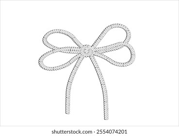 bow rope vector hand drawn design Coquette bows ribbon