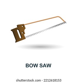 Bow Saw icon. 3d illustration from outdoor recreation collection. Creative Bow Saw 3d icon for web design, templates, infographics and more