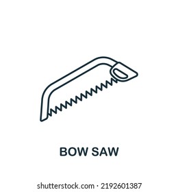 Bow Saw Icon. Line Simple Line Outdoor Recreation Icon For Templates, Web Design And Infographics