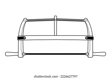 Contorno De Viernes. Ilustración aislada del vector Hacksaw. Herramienta Carpintero de sierra de mano, Equipo de corte de madera