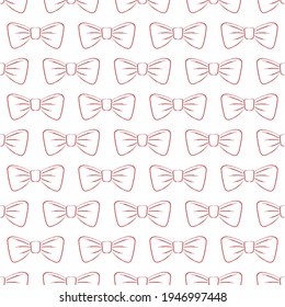 Bow. Seamless pattern for simple backgrounds, textures, and packaging. Flat design.