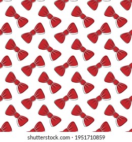 Bow. Seamless pattern for simple backgrounds, textures, and packaging. Flat design.