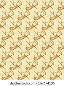 Bow seamless pattern in sketch style