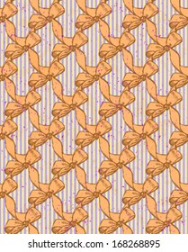 Bow seamless pattern in sketch style