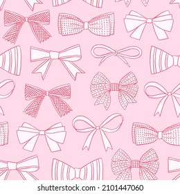 Bow seamless pattern. Surface decoration.Vector illustration.