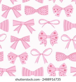 Bow seamless pattern. Surface decoration.Vector illustration.