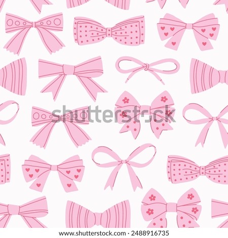 Bow seamless pattern. Surface decoration.Vector illustration.