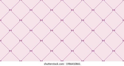 Bow seamless repeat pattern background, vector wallpaper.