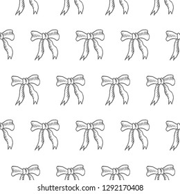bow seamless vector pattern isolated on white background