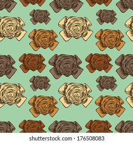 Bow set hand drawn seamless background