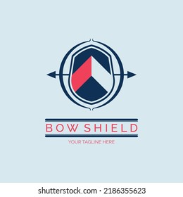 bow shield archer logo design template for brand or company and other
