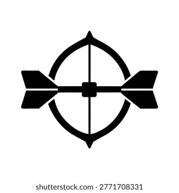 Bow sight silhouette vector art illustration