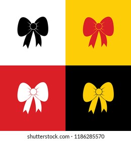 Bow sign illustration. Vector. Icons of german flag on corresponding colors as background.