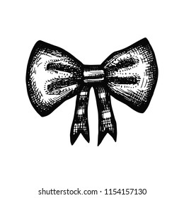 bow silhouette black vector. isolated object.