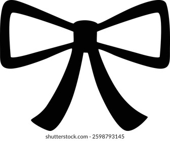 Bow Silhouette Flat Design On White background