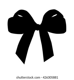 Bow Silhouette On White Background