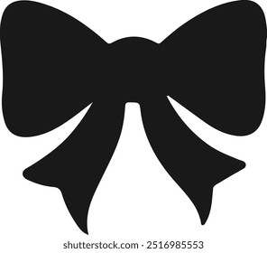 Bow silhouette vector illustration isolated on transparent background