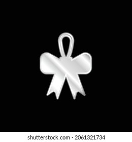 Bow silver plated metallic icon