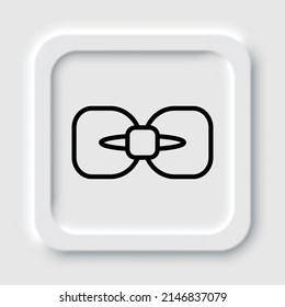Bow simple icon. Flat design. Neumorphism design.ai