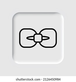Bow simple icon. Flat desing. Neumorphism design.ai