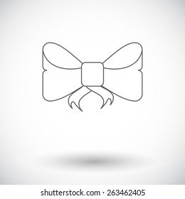 Bow. Single flat icon on white background. Vector illustration.
