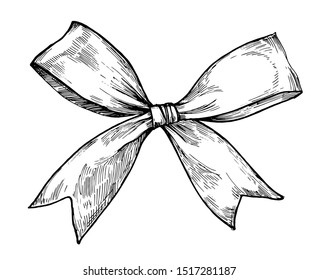 Bow Sketch Hand Drawn Illustration Converted Stock Vector (Royalty Free ...