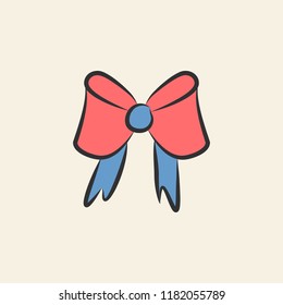 bow sketch illustration. Element of colored wedding icon for mobile concept and web apps. Sketch style bow icon can be used for web and mobile