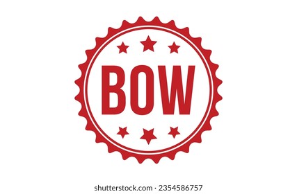 Bow stamp red rubber stamp on white background. Bow stamp sign. Bow stamp.