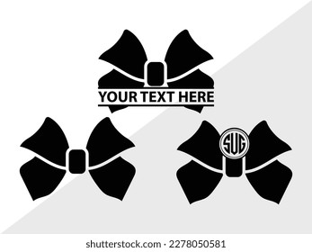 Bow SVG Monogram Vector Illustration Silhouette