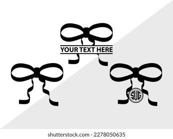 Bow SVG Monograma Ilustración de la silueta