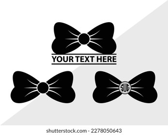 Bow SVG Monogram Vector Illustration Silhouette