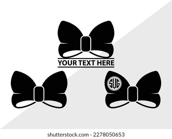 Bow SVG Monogram Vector Illustration Silhouette