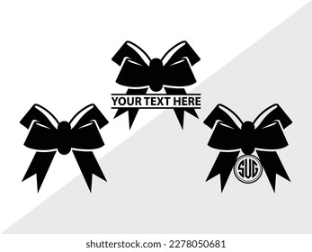 Bow SVG Monogram Vector Illustration Silhouette
