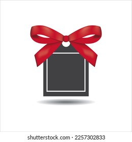 Bow with tag vector, illustration, symbol