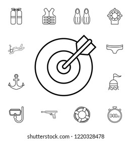 Bow and target icon. Detailed set of diving, fishing and hunting icons. Premium quality graphic design icon. One of the collection icons for websites, web design, mobile app on white background
