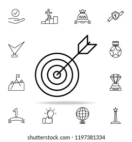 bow and target icon. Succes and awards icons universal set for web and mobile