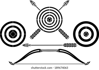 bow and targets. stencils. vector illustration