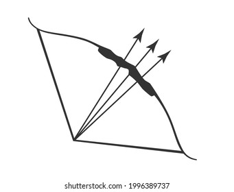 Bow and three arrows icon