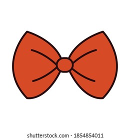 bow tie accessory classic male clothes vector illustration line and fill icon