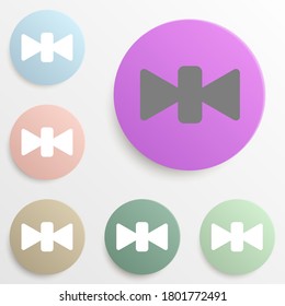 Bow tie badge color set. Simple glyph, flat vector of web icons for ui and ux, website or mobile application