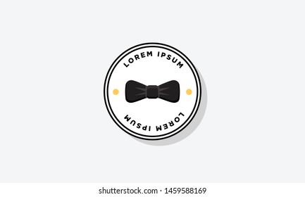 Bow Tie Badge Sticker Design Flat Style Design