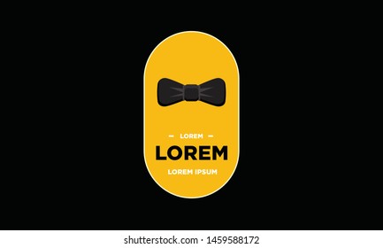 Bow Tie Badge Sticker Design Flat Style Design