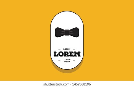 Bow Tie Badge Sticker Design Flat Style Design